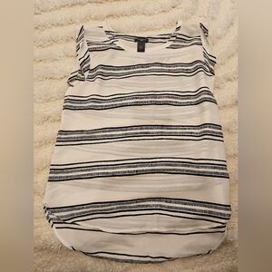 Ann Taylor Cream and Black Striped Blouse